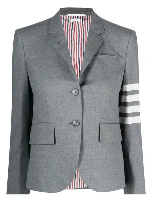 Plain Weave Suiting Classic 4 Bar Jacket Medium Grey - THOM BROWNE - BALAAN 2