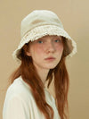 Applique Bucket Hat Ivory - BROWN HAT - BALAAN 1