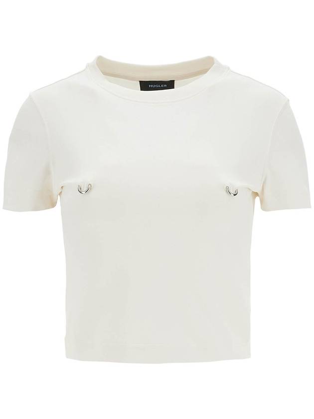 cropped t-shirt with piercing - MUGLER - BALAAN 1