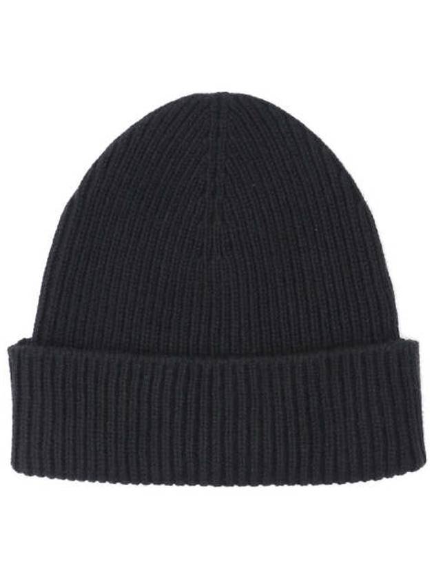 Embroidered Ribbed Cashmere Beanie Black - BURBERRY - BALAAN 3