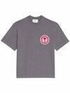 Heart Logo Patch Short Sleeve T-Shirt Grey - AMI - BALAAN 2