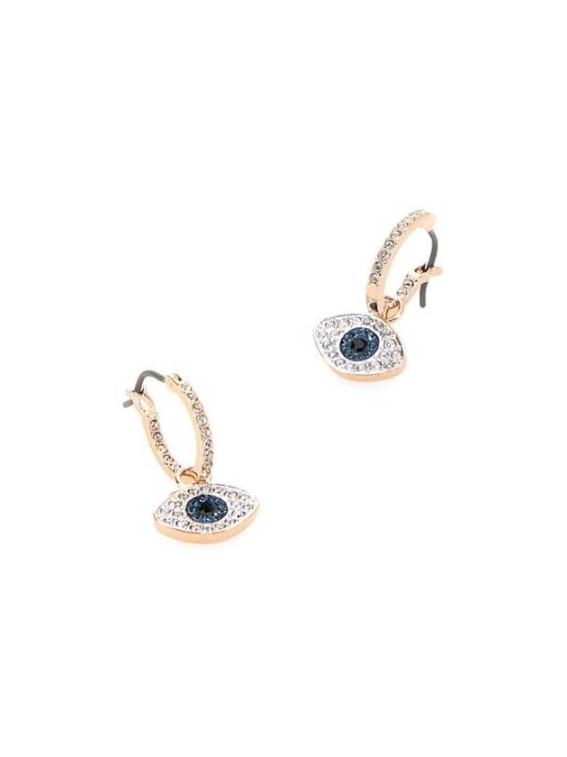 Evil Eye Hoop Earrings Blue Rose Gold - SWAROVSKI - BALAAN 3