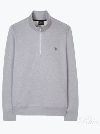 Zebra Zip Neck Sweatshirt Grey - PAUL SMITH - BALAAN 2