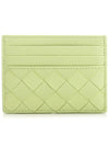 Intrecciato Leather Card Holder Green - BOTTEGA VENETA - BALAAN 2