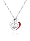 Women's Red Double Heart Tag Pendant Necklace Silver - TIFFANY & CO. - BALAAN 3