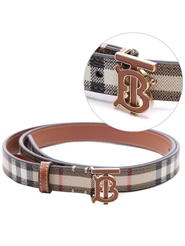 Logo Check Leather Belt Archive Beige Briar Brown - BURBERRY - BALAAN 3