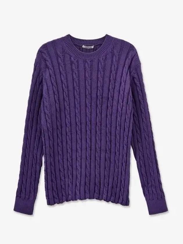 Cord cable knit purple A23SV01CNPURPLE - AURALEE - BALAAN 1