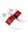 Red Strap Low Top Sneakers White - VALENTINO - BALAAN 4