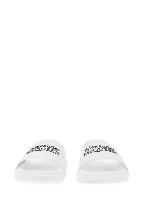 Logo Pool Slippers White - ALEXANDER MCQUEEN - BALAAN 5