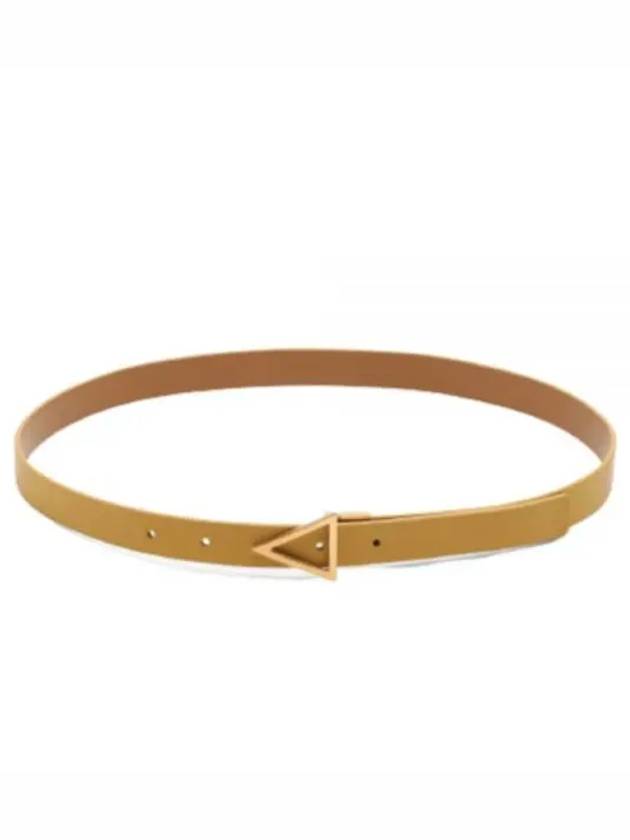 Triangle Buckle Leather Belt Beige - BOTTEGA VENETA - BALAAN 2