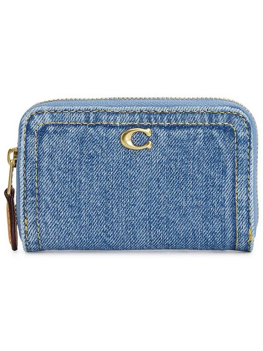 Essential Women s Denim Card Wallet CS129 B4 INDIGO - COACH - BALAAN 1