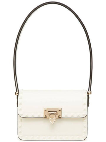 Small Rockstud 23 Calfskin Shoulder Bag White - VALENTINO - BALAAN 1