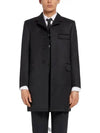 Super 120S Twill Classic Chesterfield Single Coat Navy - THOM BROWNE - BALAAN 2