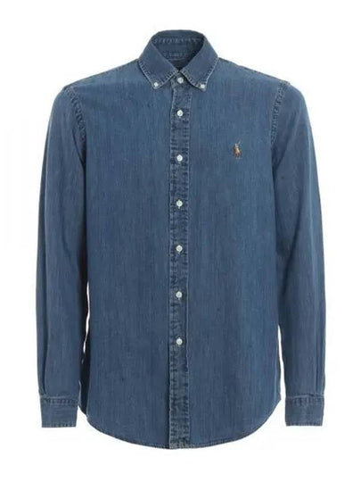 Button Down Classic Fit Denim Long Sleeve Shirt - POLO RALPH LAUREN - BALAAN 2