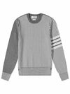 Men Funmix Seersucker Jacquard Pullover Knit Sweatshirt Grey - THOM BROWNE - BALAAN 2