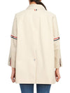 Waterproof Cotton Twill Striped Armband Cropped Car Coat Khaki - THOM BROWNE - BALAAN 9