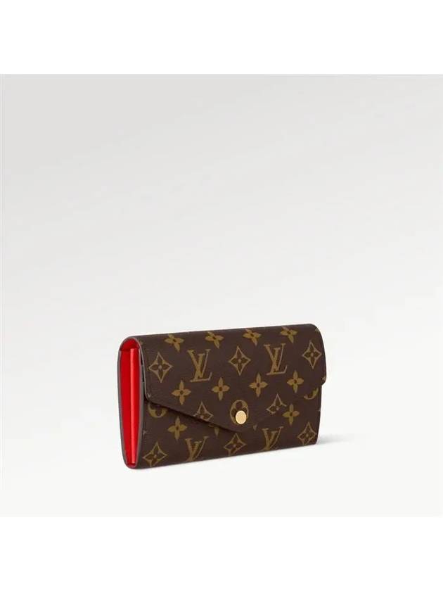 Sarah Monogram Long Wallet Brown Red - LOUIS VUITTON - BALAAN 4