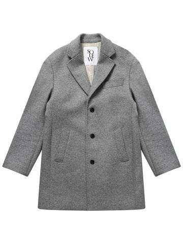 Men's Wool Cashmere Single Coat Light Gray SW20ICO04GE - SOLEW - BALAAN 1