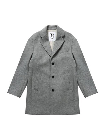 Men's Wool Cashmere Single Coat Light Grey - SOLEW - BALAAN 1