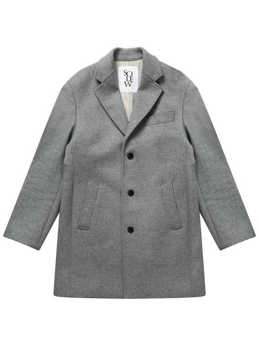 Men's Wool Cashmere Single Coat Light Gray SW20ICO04GE - SOLEW - BALAAN 2