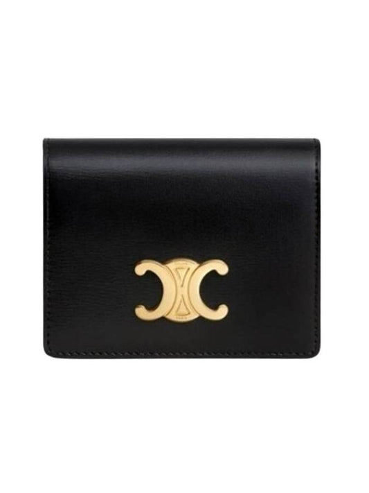 Triomphe Business Shiny Calfskin Card Wallet Black - CELINE - BALAAN 1