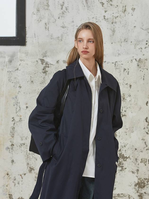 ANC SINGLE TRENCH COAT NAVY - ANOETIC - BALAAN 1