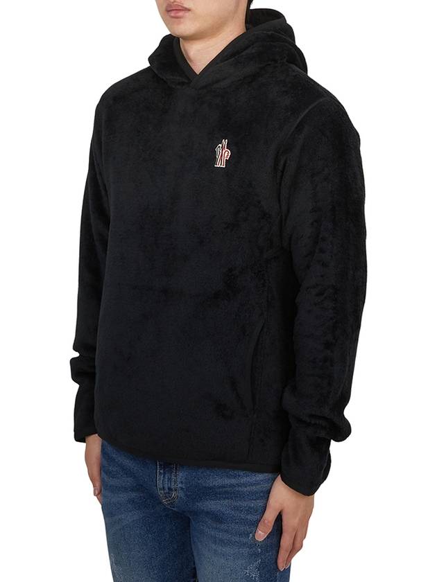 fleece texture hood black - MONCLER - BALAAN 3