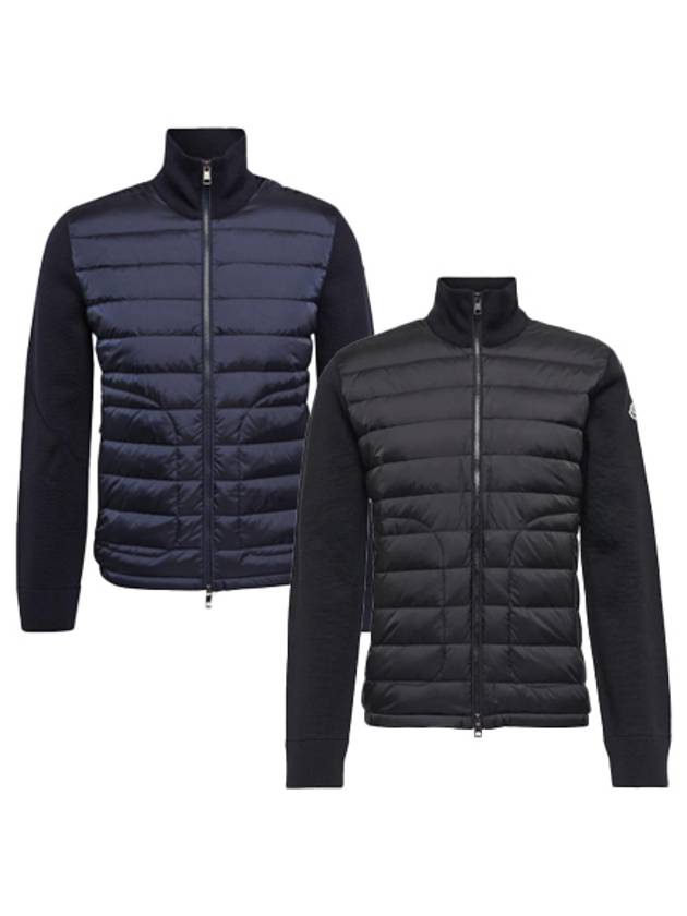 Padded Wool Zip-up Jacket Navy Blue - MONCLER - BALAAN 2