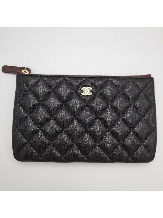 CC Logo Small Leather Pouch Bag Black - CHANEL - BALAAN 3