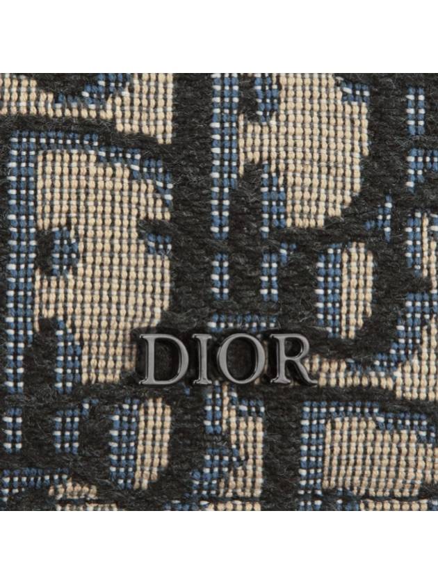 Oblique Jacquard Grained Leather Card Wallet Black - DIOR - BALAAN 3