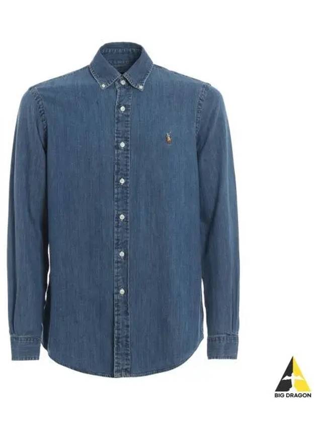 Button Down Classic Fit Denim Long Sleeve Shirt - POLO RALPH LAUREN - BALAAN 2