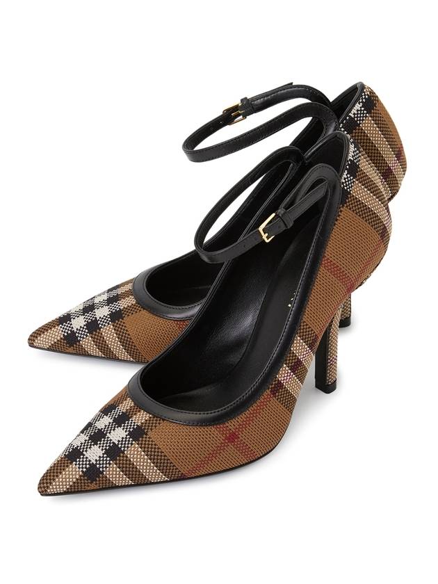 Check Point Toe Knit Pumps Brown - BURBERRY - BALAAN 2