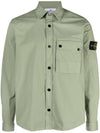 Men's Wappen Patch Long Sleeve Shirt Green - STONE ISLAND - BALAAN 3