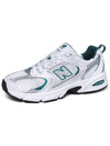 530 Low Top Sneakers White Silver Green - NEW BALANCE - BALAAN 7