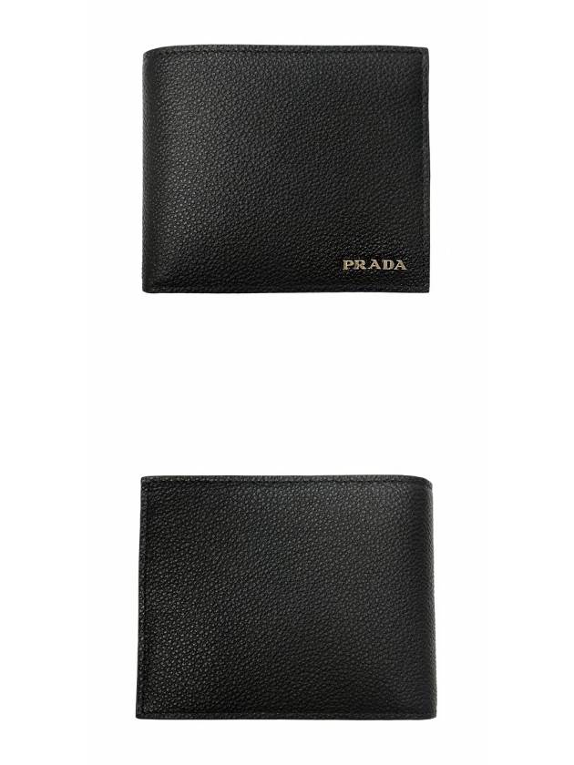 Silver Logo Vitello Micro Grain Half Wallet Black 2MO100 2CGS F0002 - PRADA - BALAAN 5