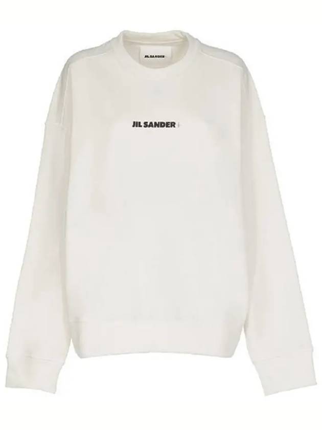 Women's Logo Cotton Sweatshirt Cream - JIL SANDER - BALAAN 2