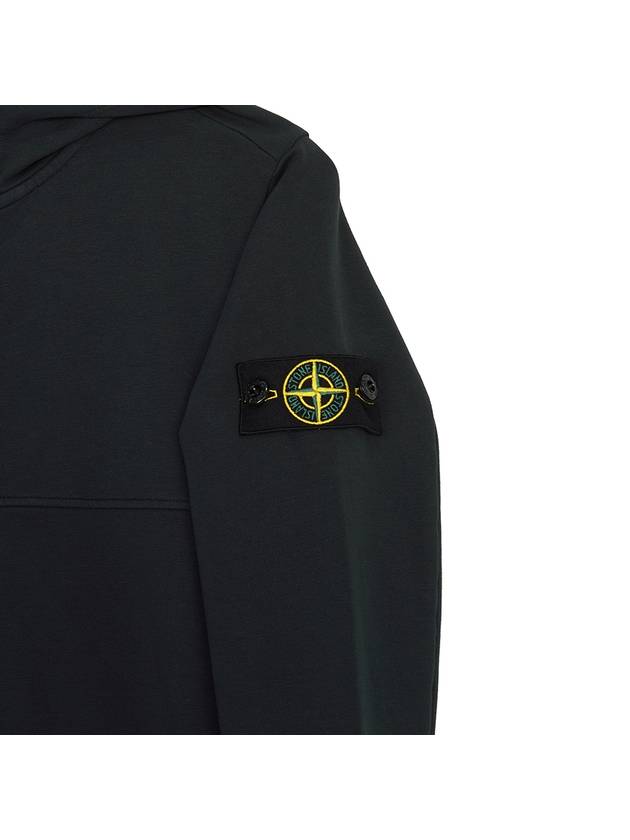 Kids Logo Patch Zipped Hooded Jacket Black - STONE ISLAND - BALAAN 8