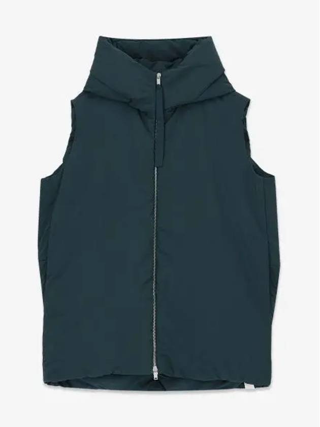 Zipper Hooded Oversized Down Vest Dark Green - JIL SANDER - BALAAN 2