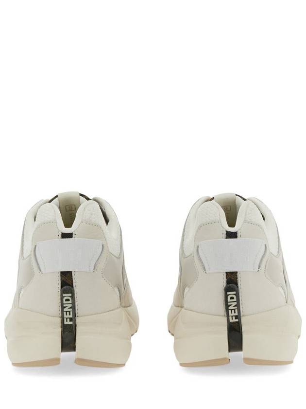 Fester Trainer Nubuck Leather Low Top Sneakers White - FENDI - BALAAN 5