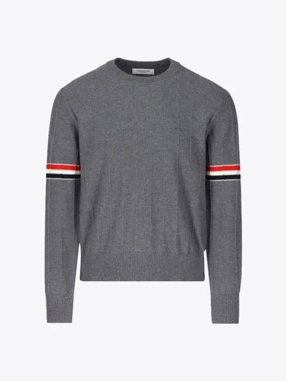 Men's Wool Relaxed Pullover Knit Top Med Grey - THOM BROWNE - BALAAN 2