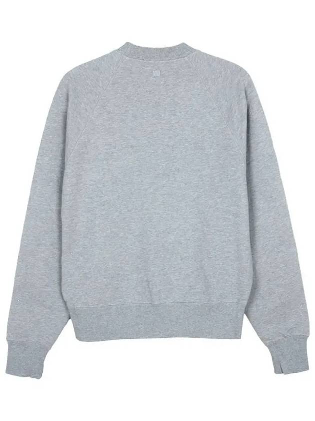 Cotton Heart Logo Sweatshirt Grey - AMI - BALAAN 4