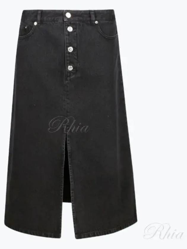 WoMen's Tennessee Midi Denim A-Line Skirt Black - A.P.C. - BALAAN 2