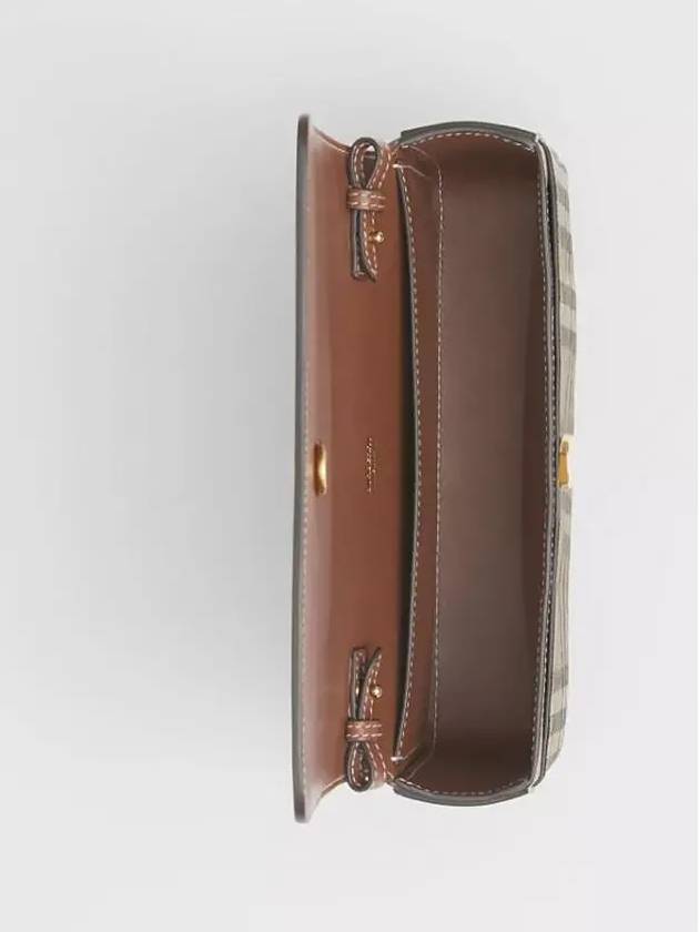 Vintage Check Leather Penny Shoulder Bag Brown - BURBERRY - BALAAN 7