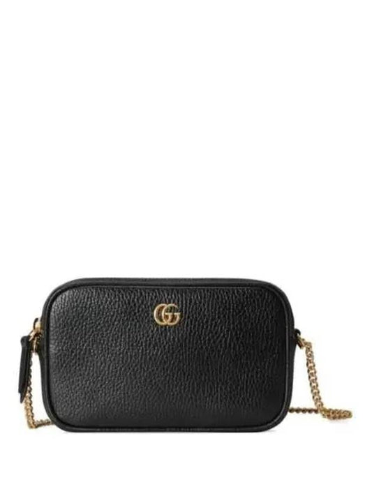 GG Marmont Super Mini Leather Cross Bag Black - GUCCI - BALAAN 2