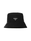 Re-Nylon Shearling Bucket Hat Black - PRADA - BALAAN 3