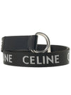 Medium Double Ring Jacquard Leather Belt Black - CELINE - BALAAN 2