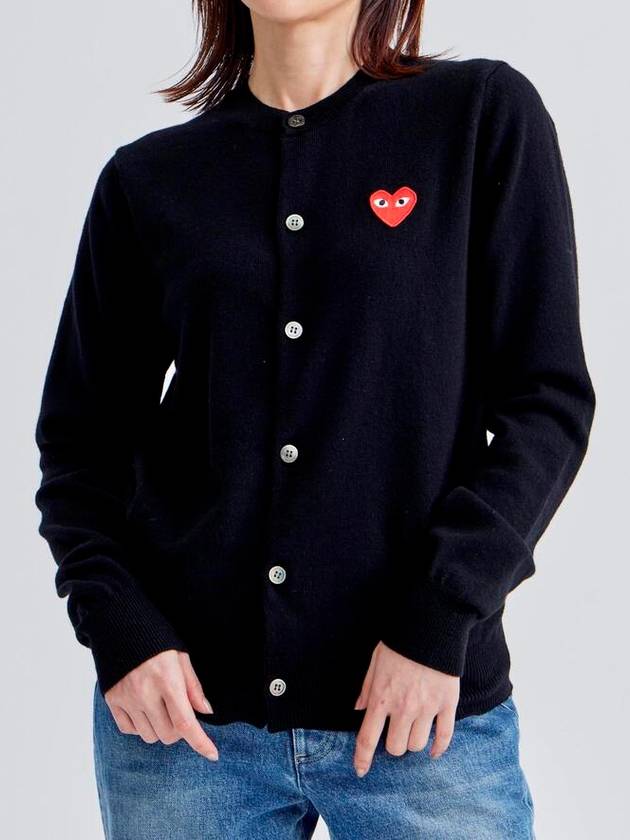 Red Heart Knit Cardigan Black - COMME DES GARCONS PLAY - BALAAN 3