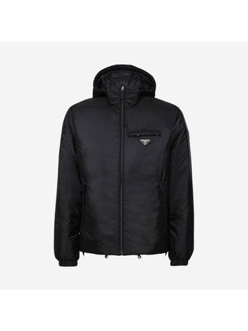 Re-Nylon Padded Jacket Black - PRADA - BALAAN 1