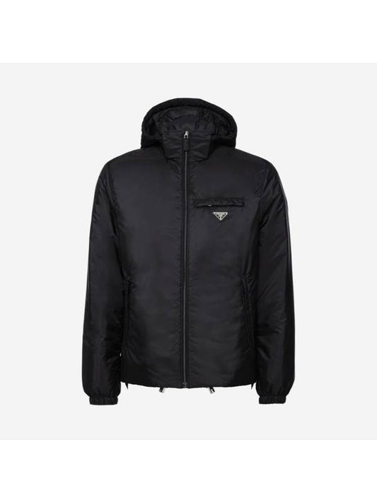 Re-Nylon Padded Jacket Black - PRADA - BALAAN 1