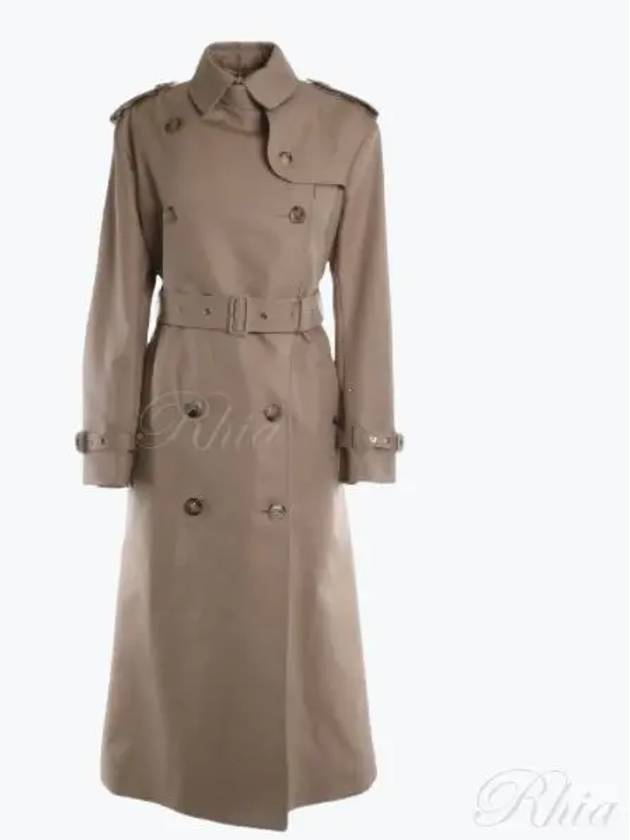 Women's Gabardine Loopback Trench Coat Beige - BURBERRY - BALAAN 2